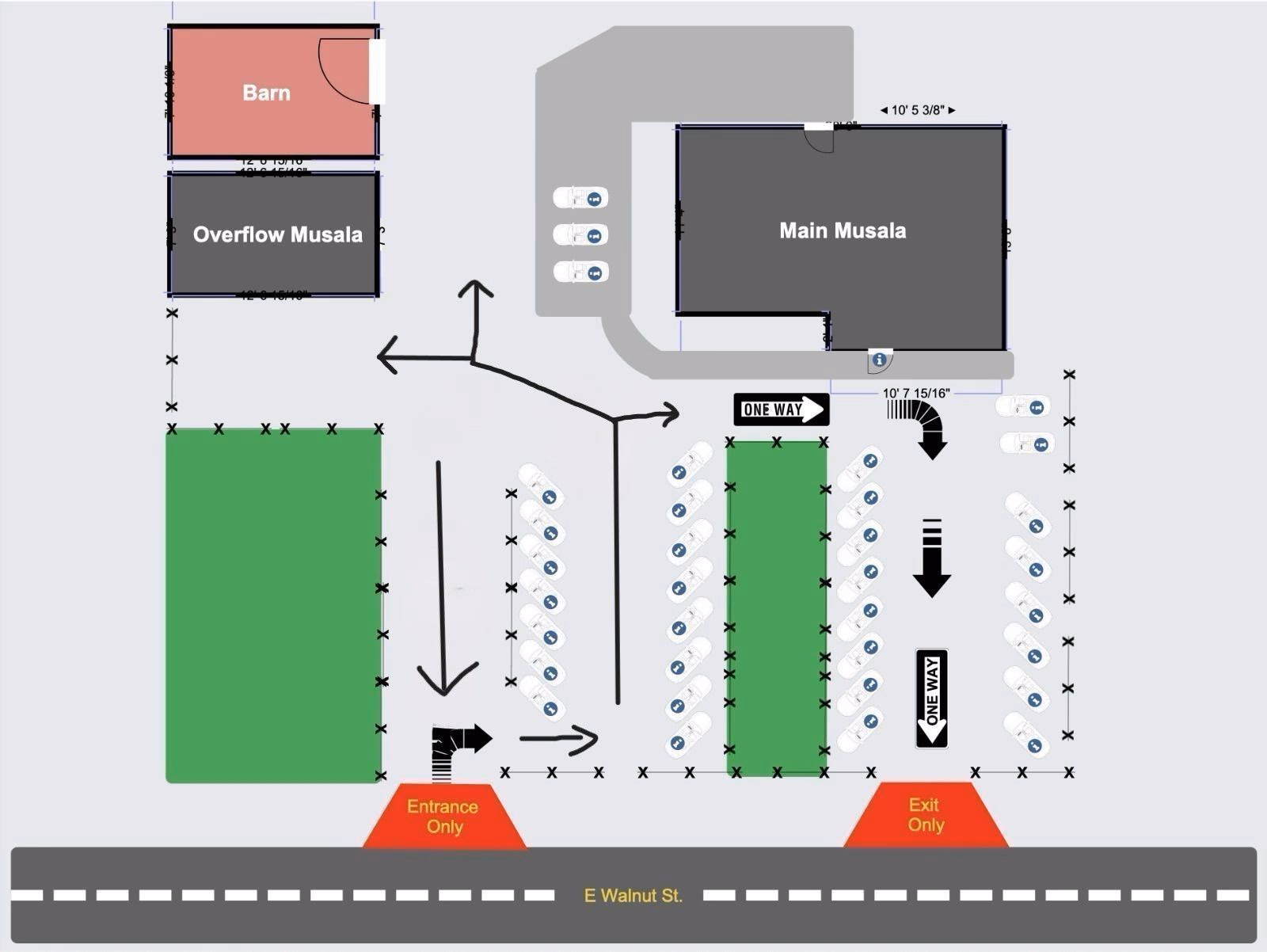 Parking map for Noor Islamic Cultural Center